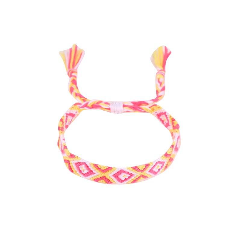 Wholesale color crystal color cotton line fabric bracelet JWE-BT-D484