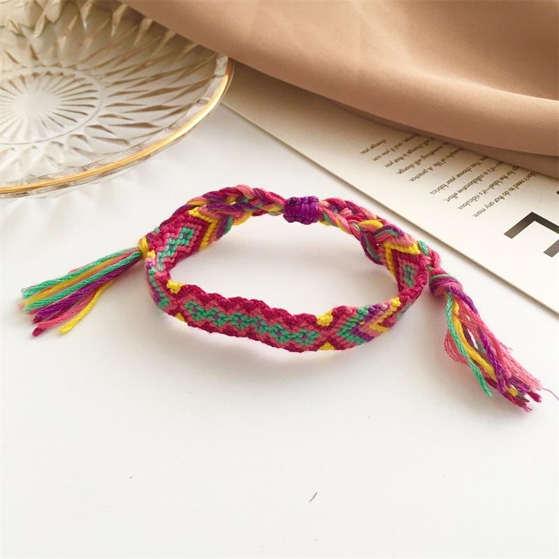 Wholesale color crystal color cotton line fabric bracelet JWE-BT-D484