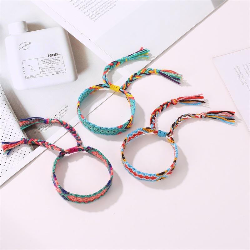 Wholesale color crystal color cotton line fabric bracelet JWE-BT-D484