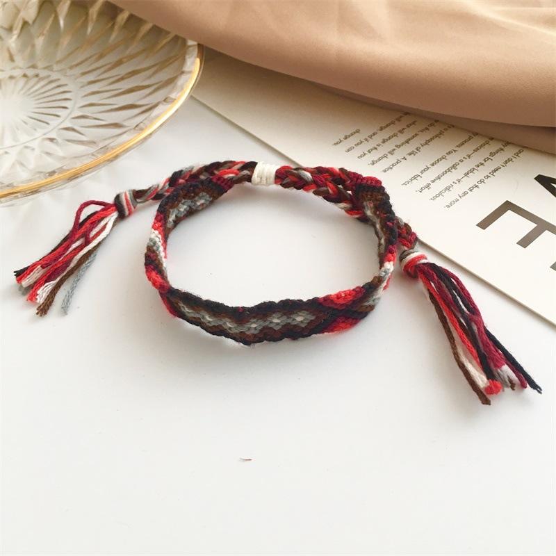 Wholesale color crystal color cotton line fabric bracelet JWE-BT-D484