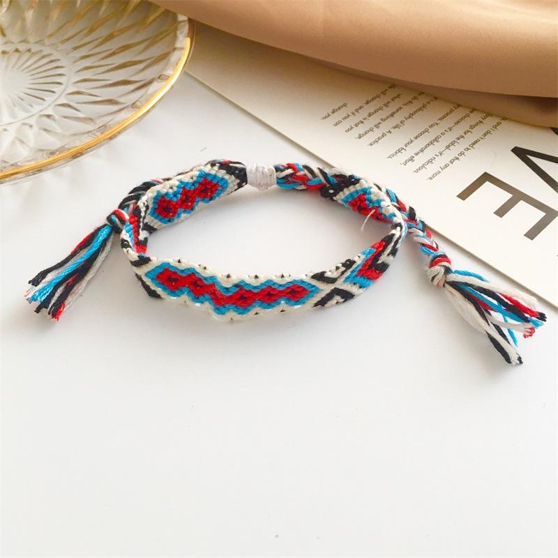 Wholesale color crystal color cotton line fabric bracelet JWE-BT-D484