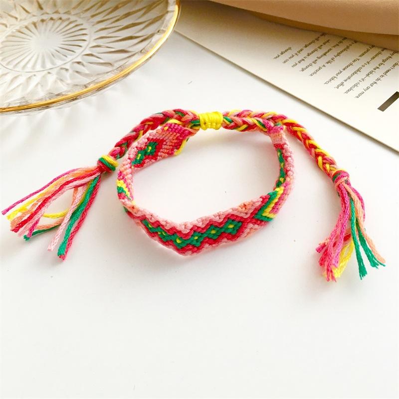 Wholesale color crystal color cotton line fabric bracelet JWE-BT-D484