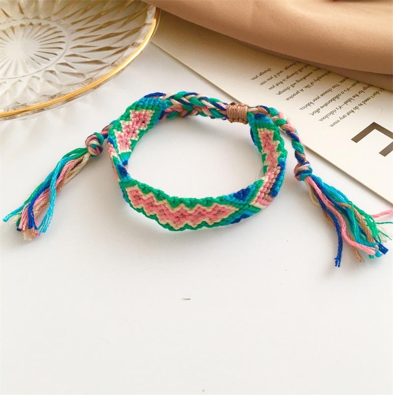 Wholesale color crystal color cotton line fabric bracelet JWE-BT-D484