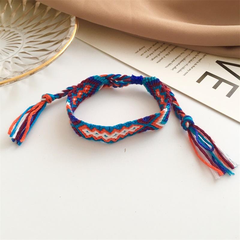 Wholesale color crystal color cotton line fabric bracelet JWE-BT-D484