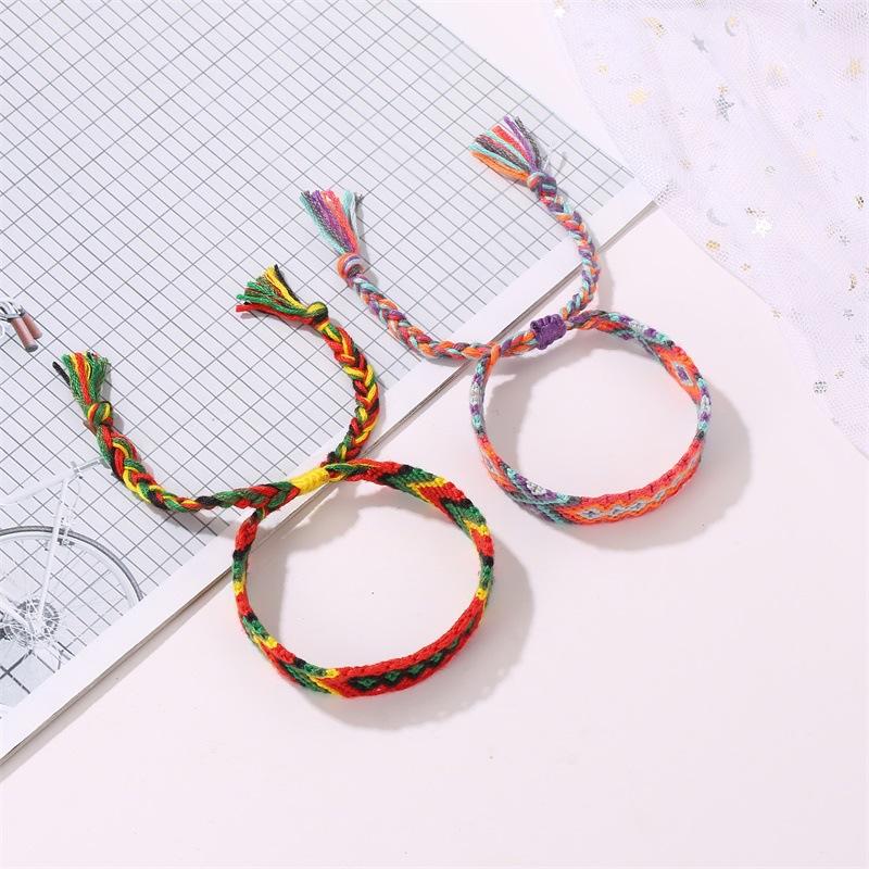 Wholesale color crystal color cotton line fabric bracelet JWE-BT-D484