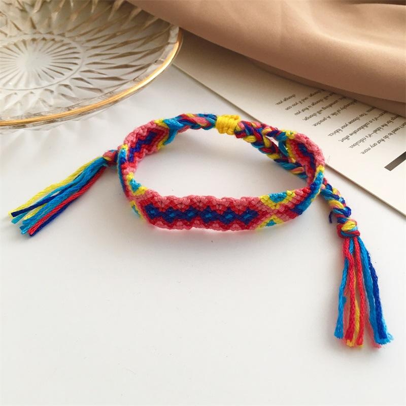 Wholesale color crystal color cotton line fabric bracelet JWE-BT-D484