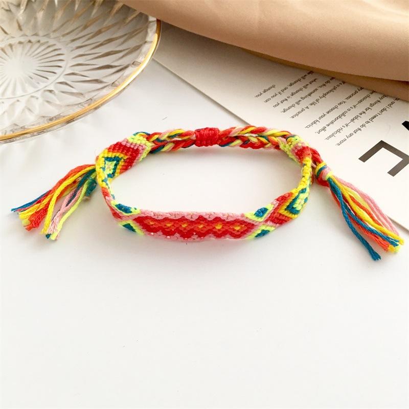 Wholesale color crystal color cotton line fabric bracelet JWE-BT-D484