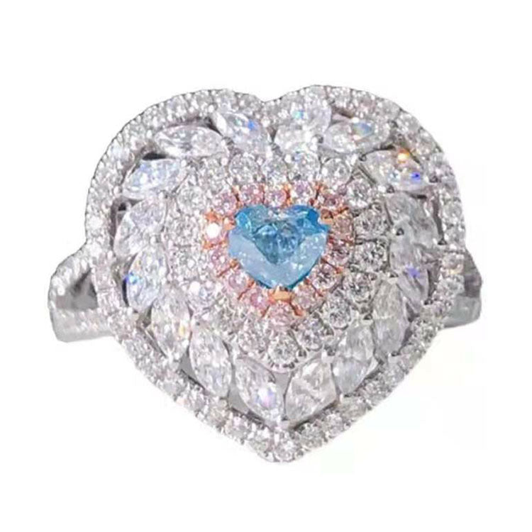 Wholesale color love copper rings JWE-RS-WN008