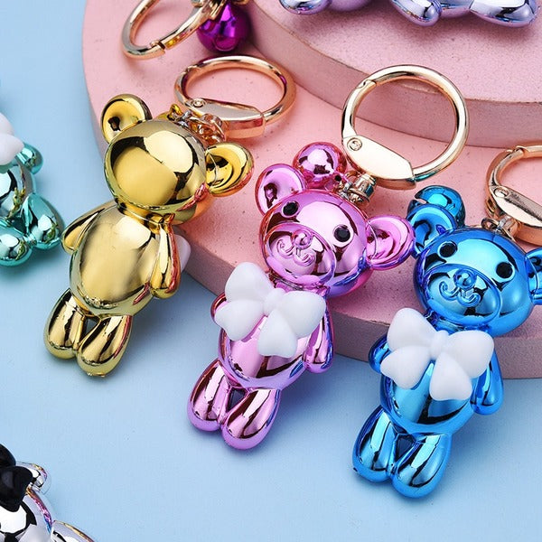 Wholesale color metal bear keychain JWE-KC-WS037