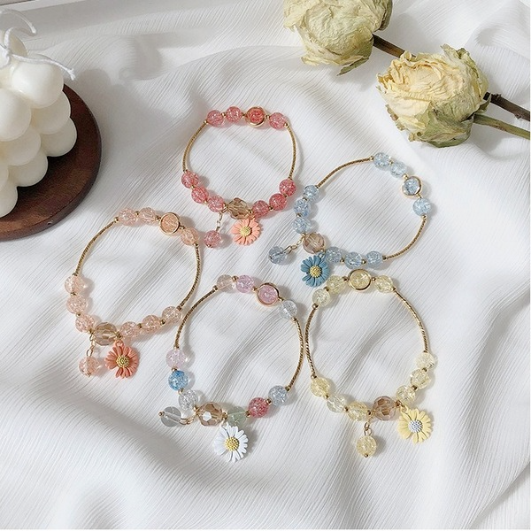 Wholesale colored alloy glass pop bead bracelet JWE-BT-D488