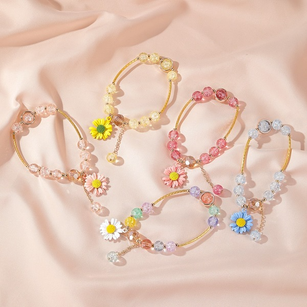 Wholesale colored alloy glass pop bead bracelet JWE-BT-D488