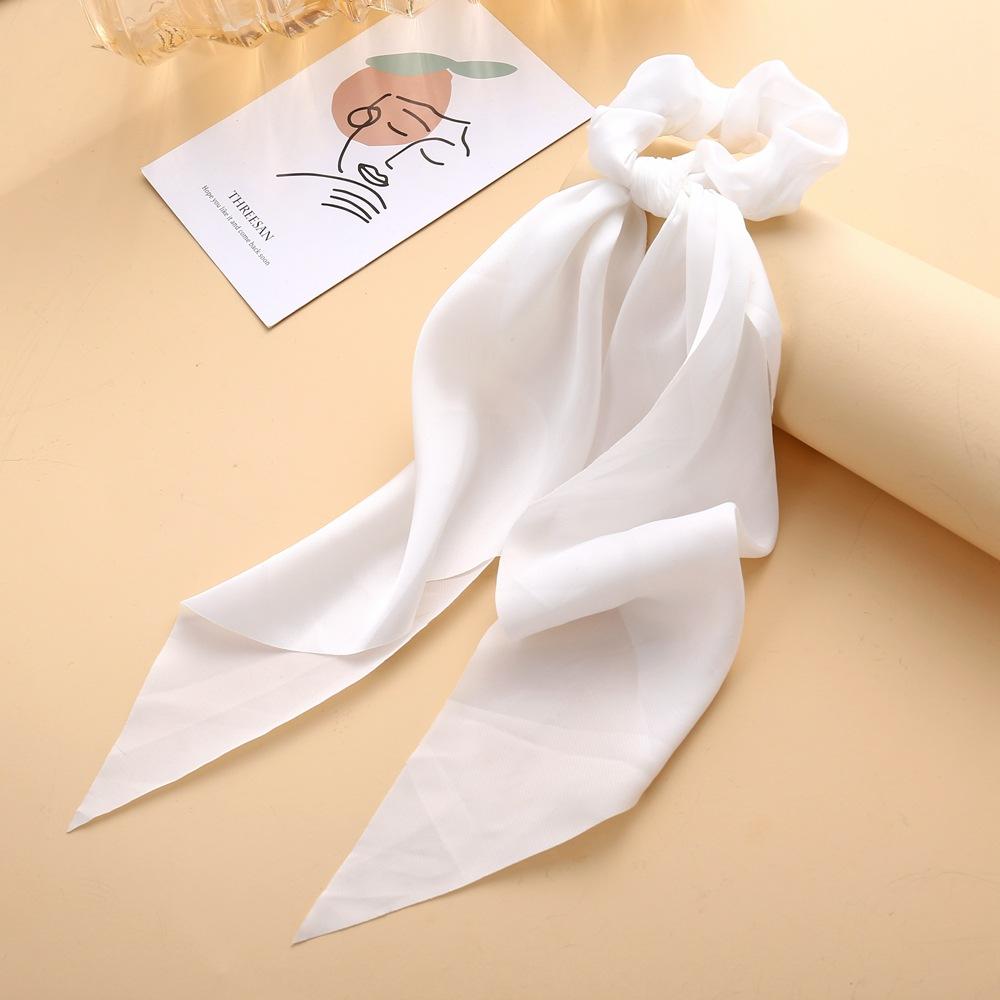 Wholesale colored cloth knotted ribbon satin large intestine circle ponytail tied hair JWE-HS-F301