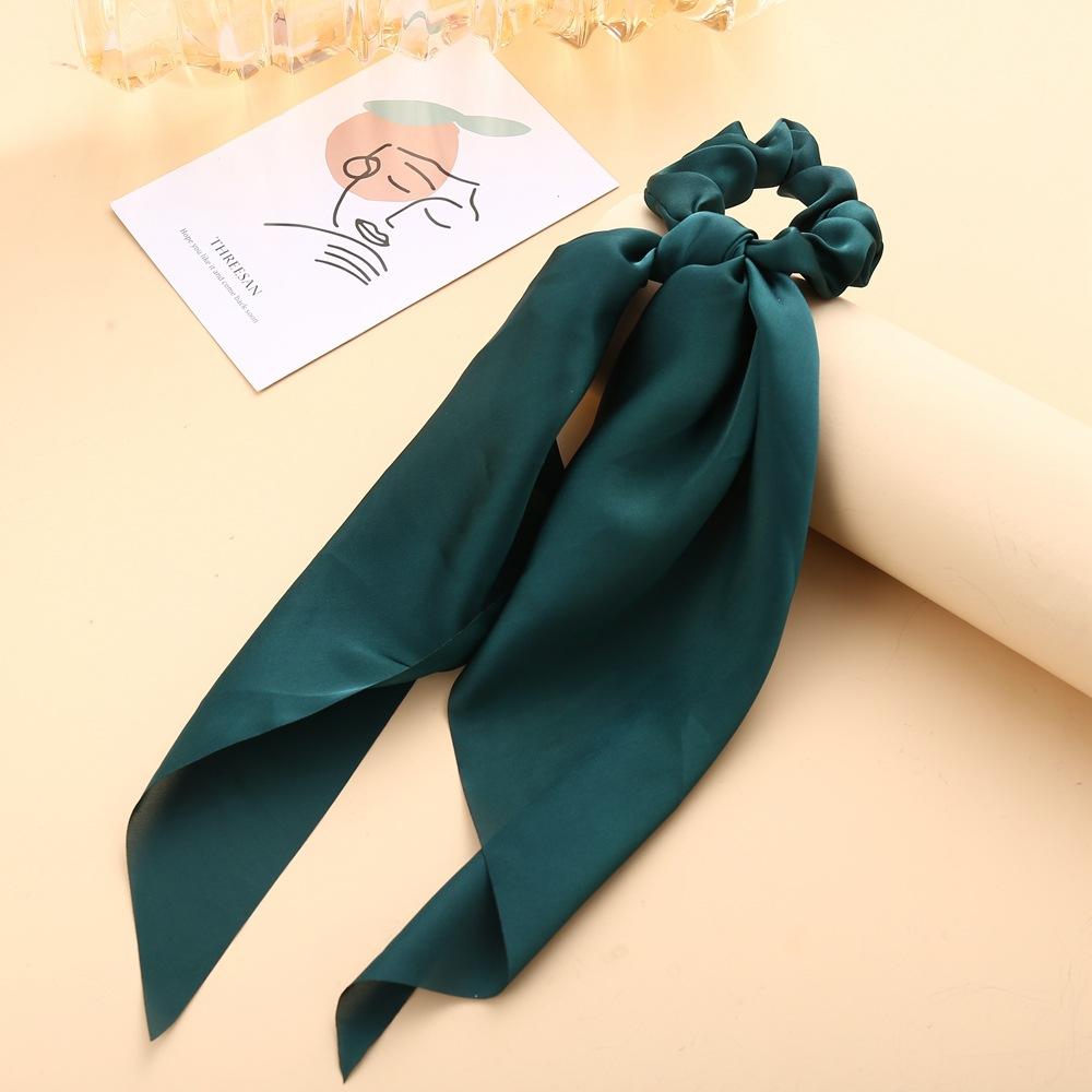Wholesale colored cloth knotted ribbon satin large intestine circle ponytail tied hair JWE-HS-F301