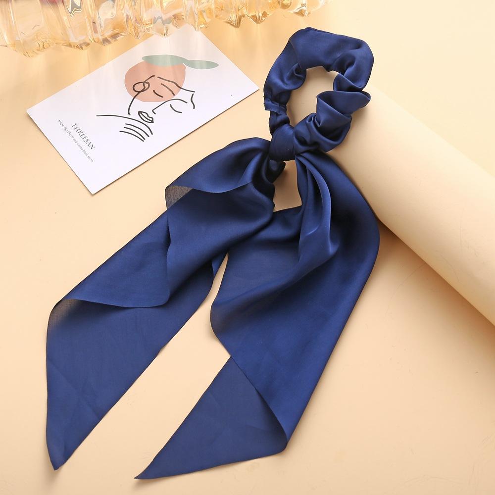 Wholesale colored cloth knotted ribbon satin large intestine circle ponytail tied hair JWE-HS-F301