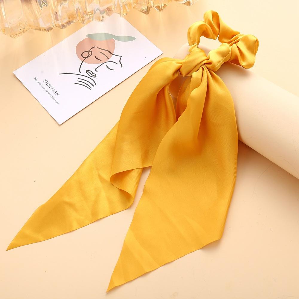 Wholesale colored cloth knotted ribbon satin large intestine circle ponytail tied hair JWE-HS-F301