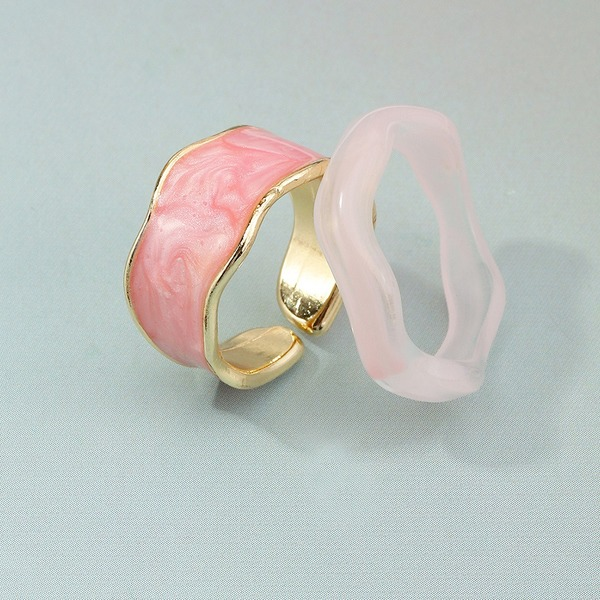 Wholesale colored drops of oil irregular enamel index finger ring ring JWE-RS-e055