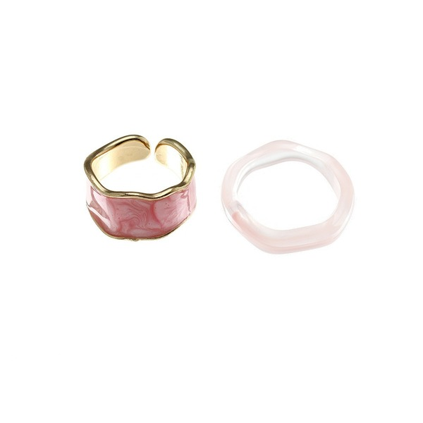 Wholesale colored drops of oil irregular enamel index finger ring ring JWE-RS-e055