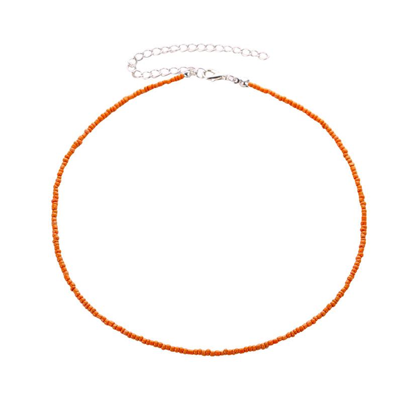 Wholesale colored milli beaded beaded necklace JWE-NE-A317
