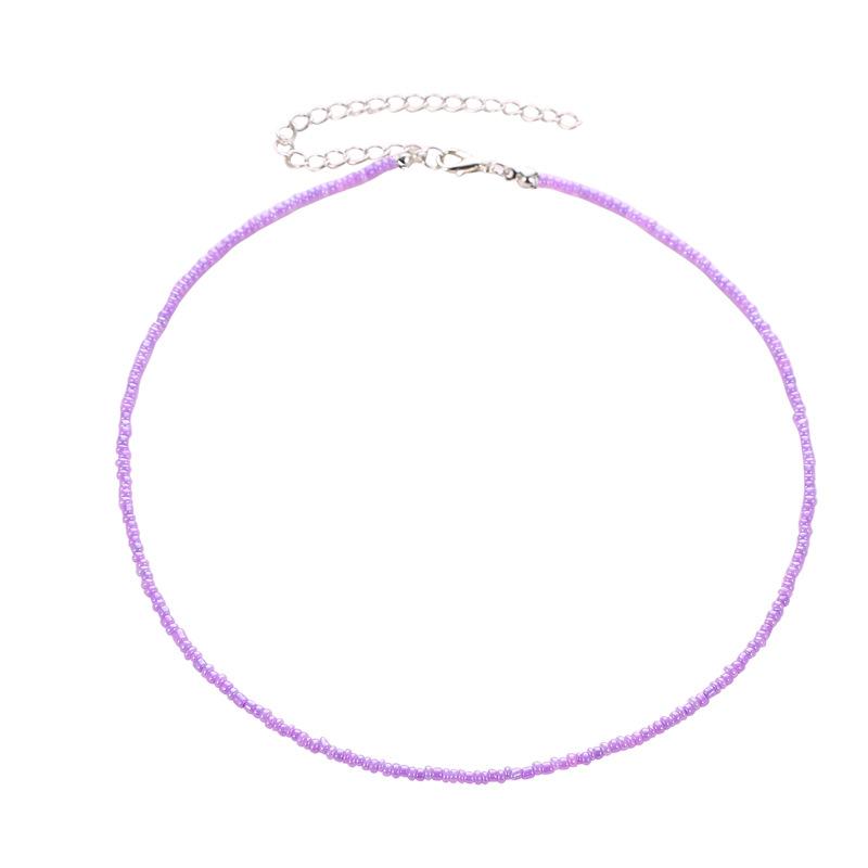 Wholesale colored milli beaded beaded necklace JWE-NE-A317