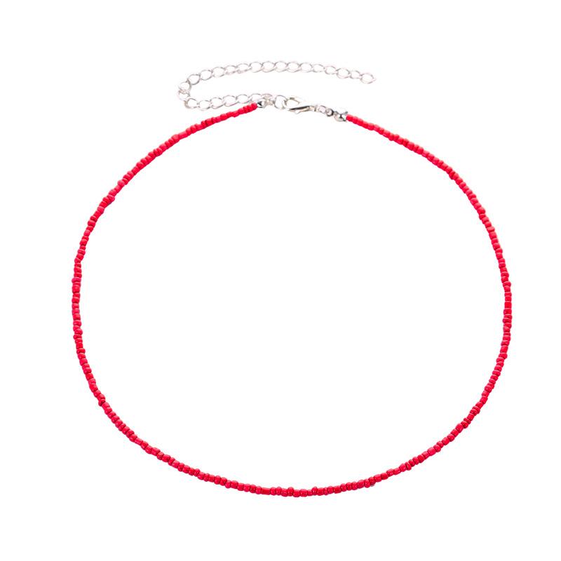 Wholesale colored milli beaded beaded necklace JWE-NE-A317