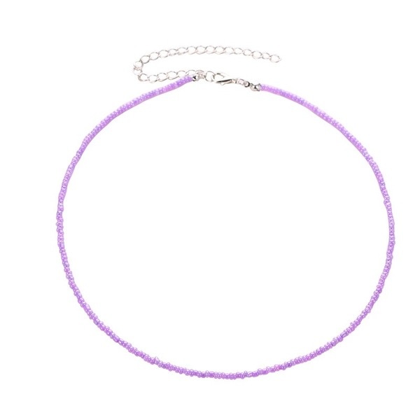 Wholesale colored milli beaded beaded necklace JWE-NE-A317