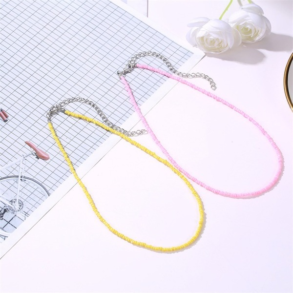 Wholesale colored milli beaded beaded necklace JWE-NE-A317