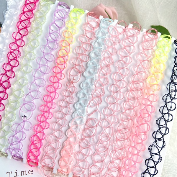 Wholesale colored resin fish wire tattoo collar set JWE-NE-F320