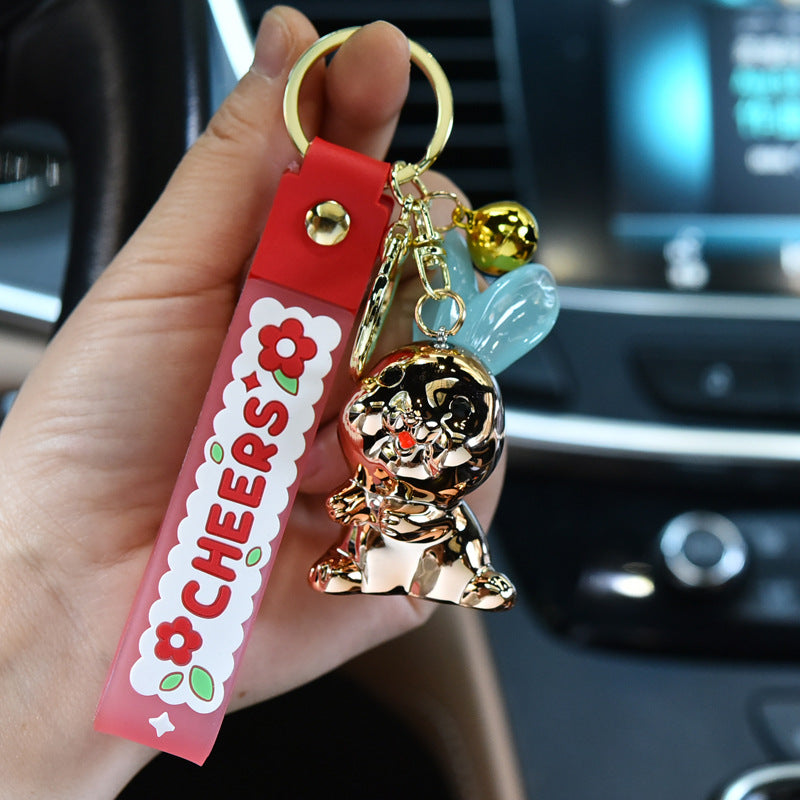 Wholesale colorful rabbit metal keychains JWE-KC-WQK028