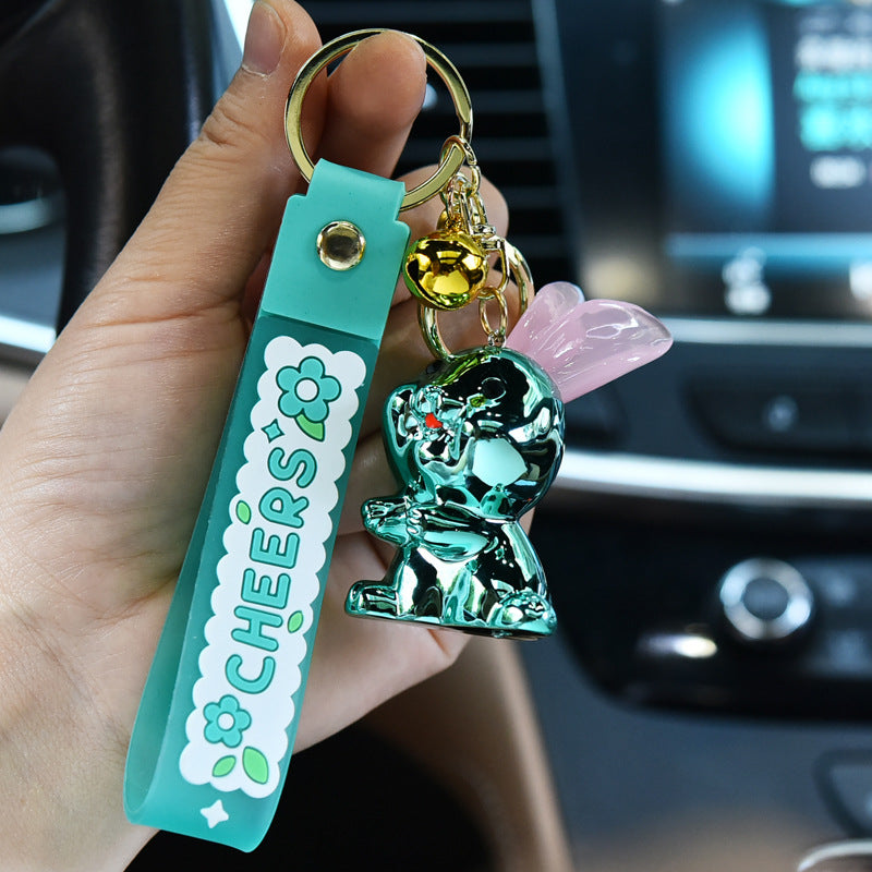 Wholesale colorful rabbit metal keychains JWE-KC-WQK028