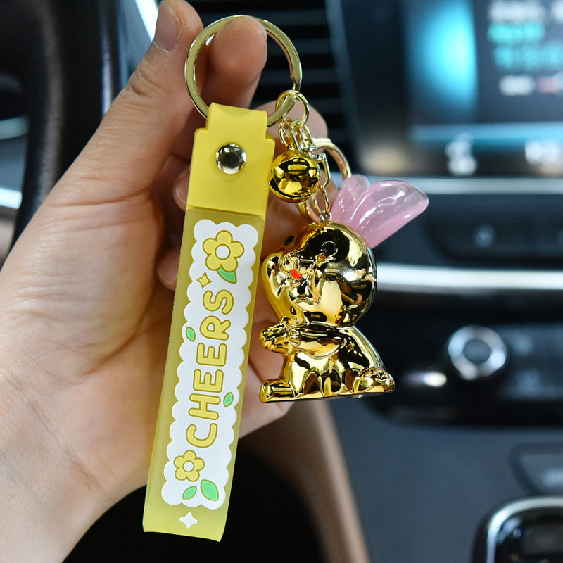 Wholesale colorful rabbit metal keychains JWE-KC-WQK028