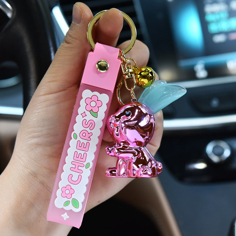 Wholesale colorful rabbit metal keychains JWE-KC-WQK028