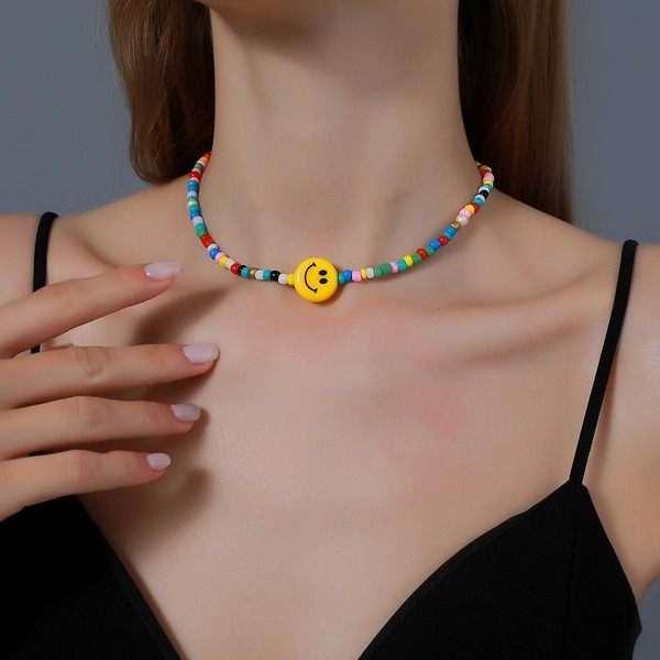 Wholesale colorful resin DIY cartoon beaded necklace JWE-NE-D586