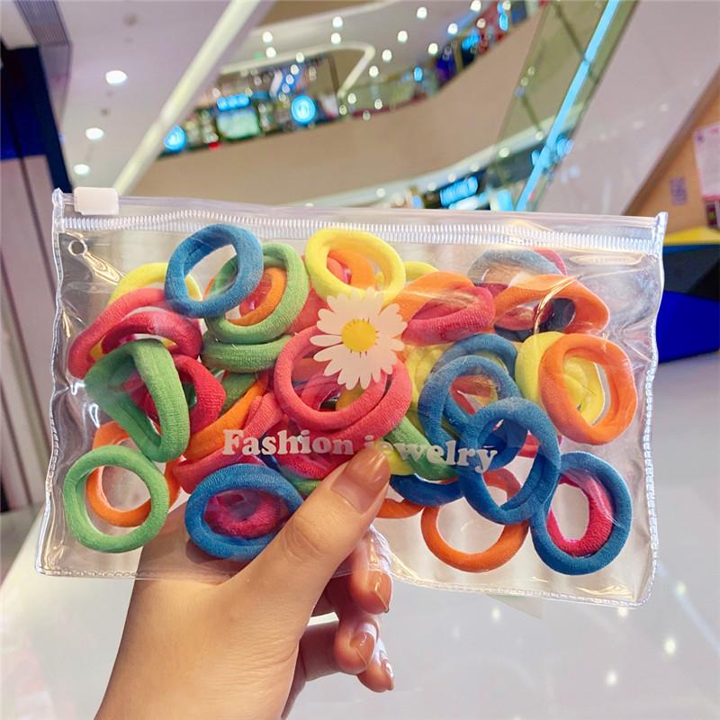 Wholesale colorful rubber band small daisy nylon towel loop Hair Scrunchies JWE-HS-F313