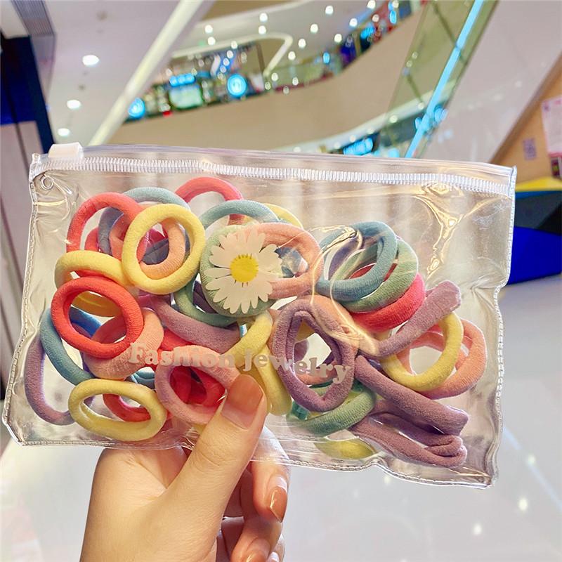 Wholesale colorful rubber band small daisy nylon towel loop Hair Scrunchies JWE-HS-F313