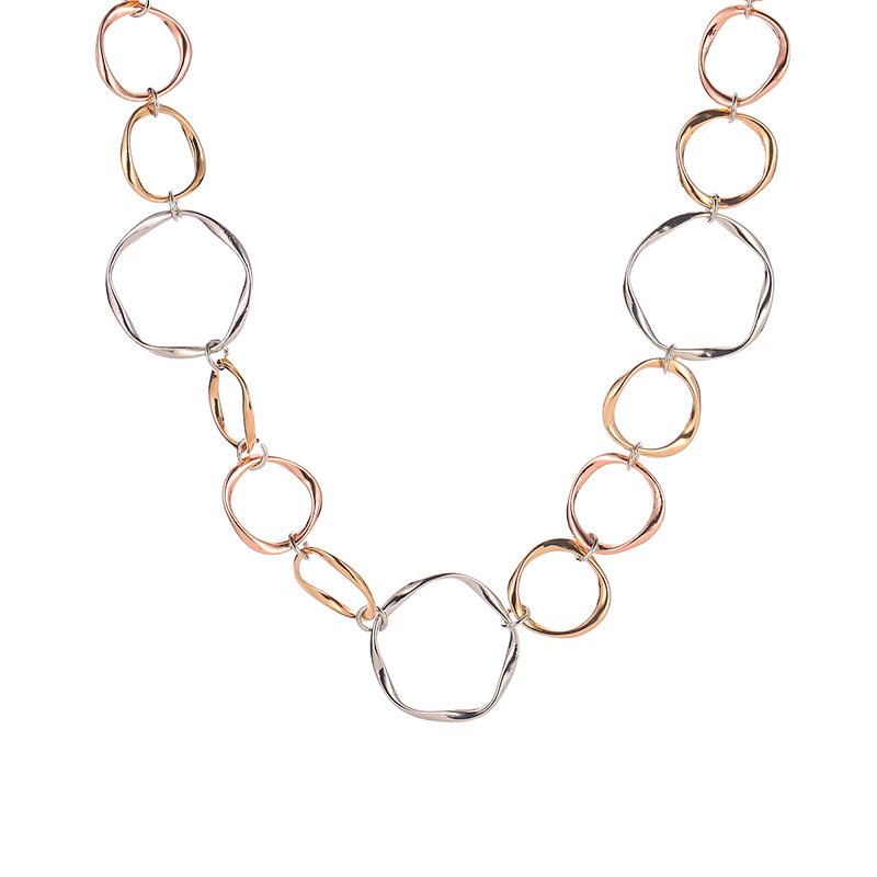 Wholesale gold alloy circle geometric twist necklace for women JWE-NE-A329