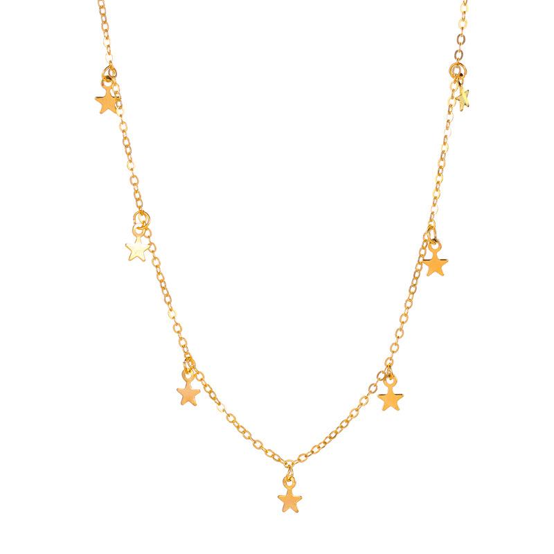 Wholesale gold alloy pentagram necklace JWE-NE-A305