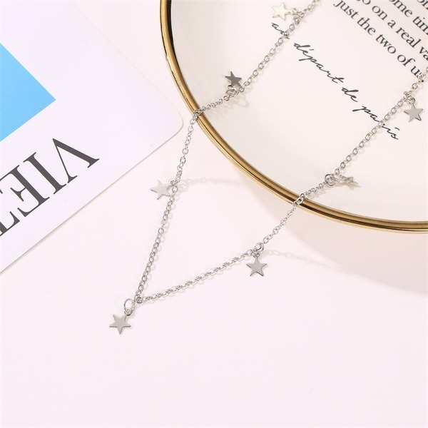 Wholesale gold alloy pentagram necklace JWE-NE-A305