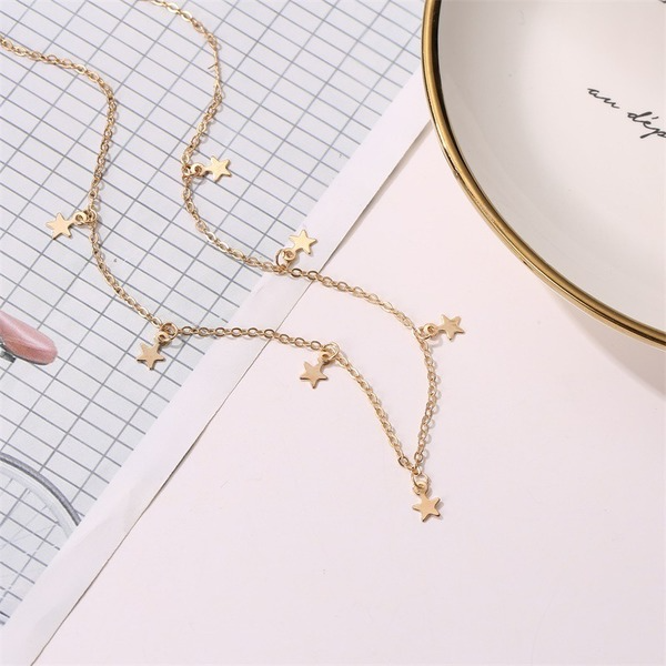Wholesale gold alloy pentagram necklace JWE-NE-A305