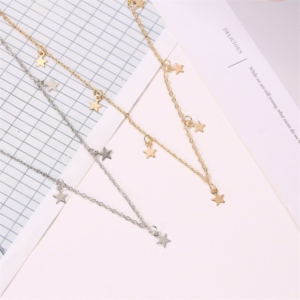 Wholesale gold alloy pentagram necklace JWE-NE-A305