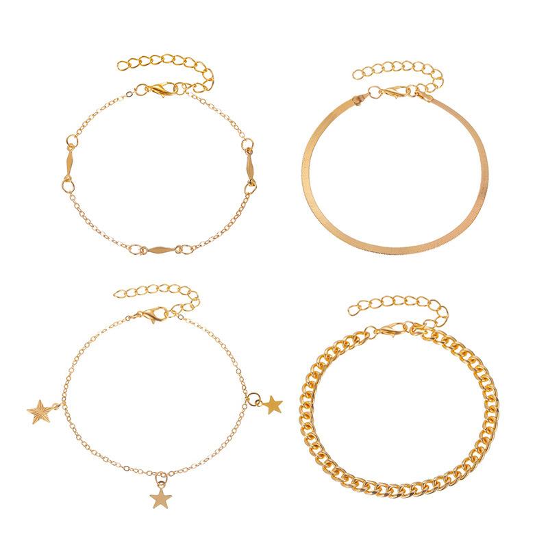Wholesale gold alloy Pentagram set Bracelet JWE-BT-D514