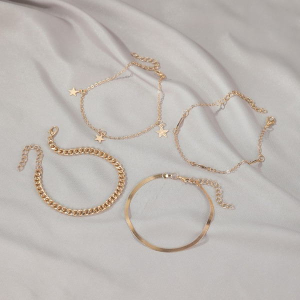 Wholesale gold alloy Pentagram set Bracelet JWE-BT-D514