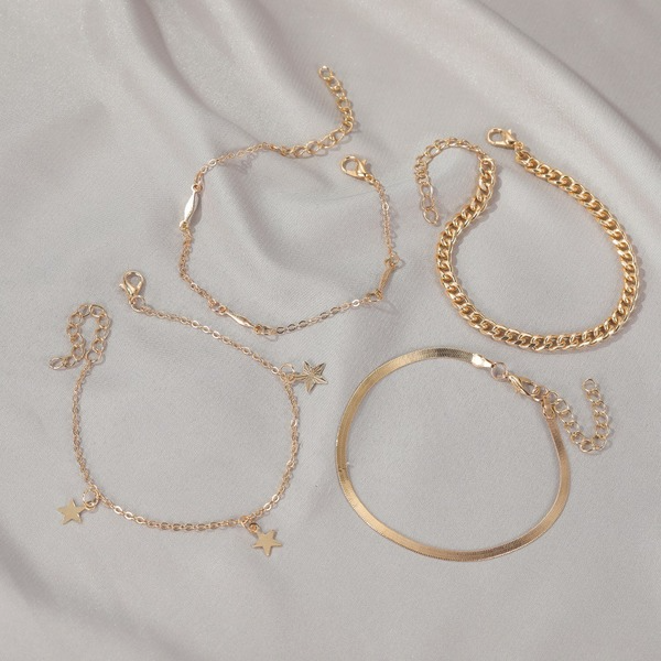 Wholesale gold alloy Pentagram set Bracelet JWE-BT-D514
