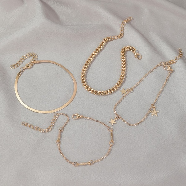 Wholesale gold alloy Pentagram set Bracelet JWE-BT-D514