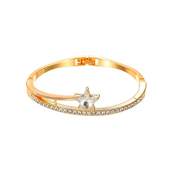 Wholesale gold alloy Pentagram Zircon Bracelet JWE-BT-D504