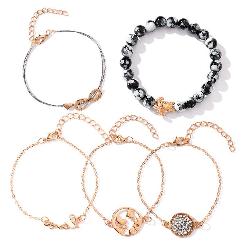 Wholesale gold alloy set bracelets JWE-BT-D464