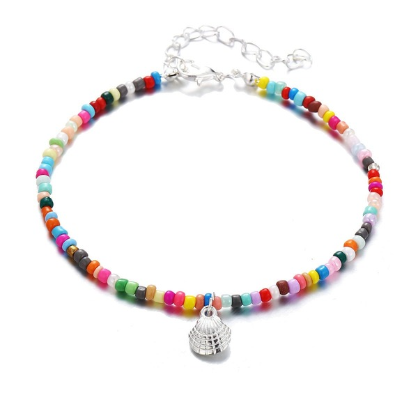Wholesale gold Bohemian style colorful Beaded Anklet JWE-AS-F326