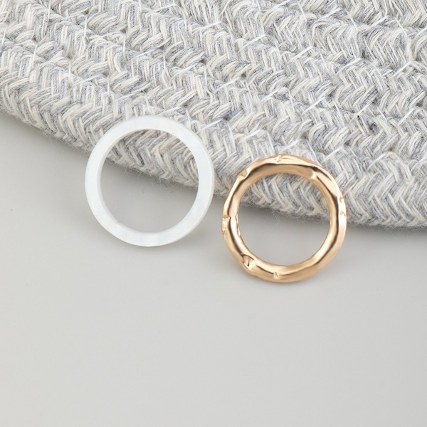 Wholesale hawksbill color alloy resin irregular ring JWE-RS-e067