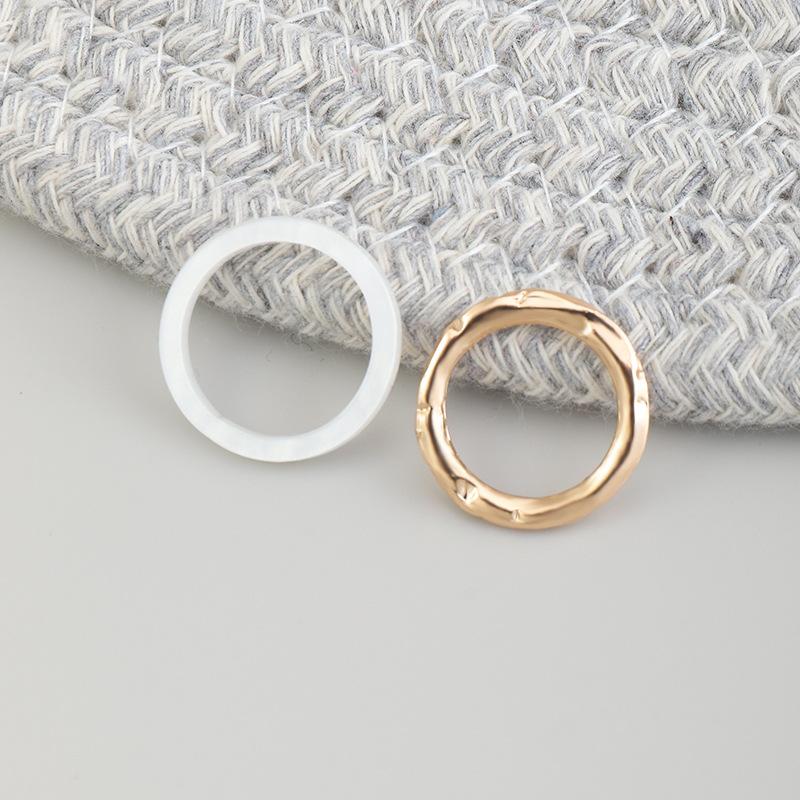 Wholesale hawksbill color alloy resin irregular ring JWE-RS-e067