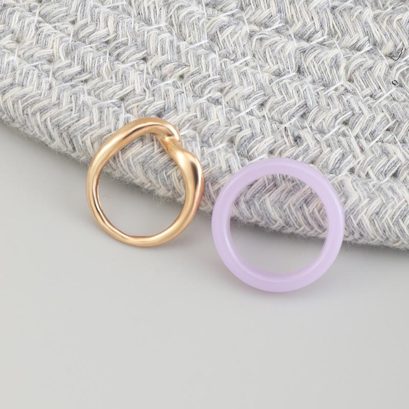 Wholesale hawksbill color alloy resin irregular ring JWE-RS-e067