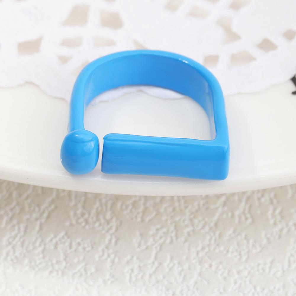 Wholesale macaroon candy color J metal irregular ring JWE-RS-e048